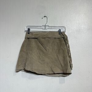 Limited Too Cream Leather Mini Skirt Sz 12
